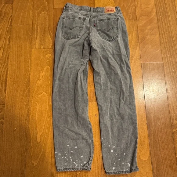 Custom Levi's Gray Straight Jeans with Butterfly Art 90’s Grunge Low Pro Straigh - Picture 4 of 5